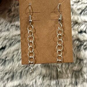 Silver Chain Link Dangle Earrings